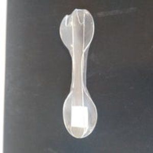 Two piece plastic spoon set serving set